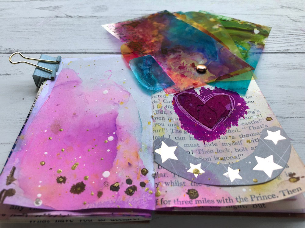 Living wholehearted lives: use alcohol inks to create organic layers of universal wholehearted traits