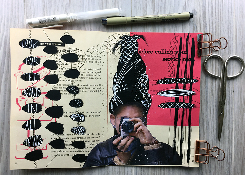 New do! Styling hair in your journal pages.