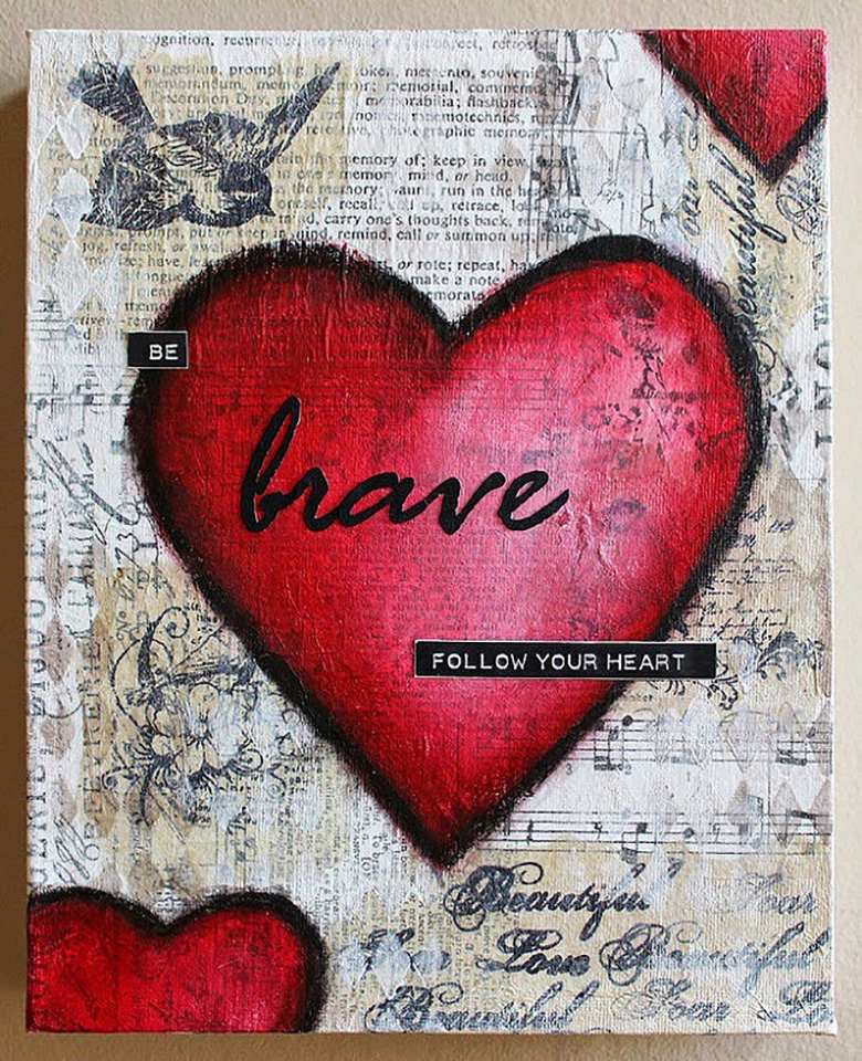 How to make a layered mixed media collage